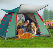 探险者户外3-4人全自动帐篷露营野外休闲加厚防雨5-8人折叠帐篷