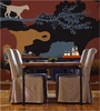 个性抽象动物墙纸无纺布壁纸，民宿酒店餐厅客厅沙发卧室背景墙壁画