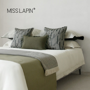 澜品现代简约灰绿色系床品套件组合高端样板间别墅酒店床上四件套