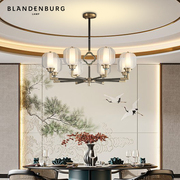 新中式吊灯全铜现代简约创意贝壳灯饰温馨浪漫中国风餐厅LED灯具