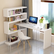 书桌连体一体书柜组合和书架，加整体学生卧室，家用书橱电脑台儿童桌