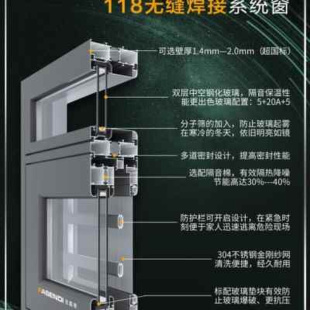 厂促武汉法森帝断桥铝p合金门窗封阳台定制安装中空隔音窗户内开