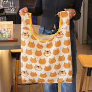 出口日本可爱卡通龙猫巴士黑猫煤球印花收纳袋超市购物袋环保袋
