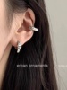 耳钉女小众设计感纯银耳环，2023爱心耳骨环耳扣925银女