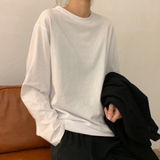 高货白色打底衫女秋季2024韩版女装洋气内搭纯色，学生长袖t恤