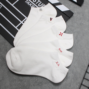 5双夏季男黑潮袜子船，白色款隐形吸汗低防臭帮薄时尚女袜纯棉短袜