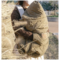 韩版儿童披风婴儿背带腰凳防风斗篷，宝宝保暖加厚罩秋冬挡风推车毯