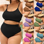 欧美胖妹妹泳装加大码性感比基尼泳衣Bikini plus size swimsuit