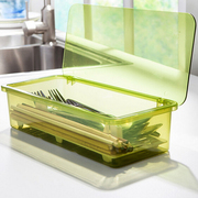 筷子盒家用透明带盖沥水，筷子笼厨房，防尘餐具收纳盒勺子收纳置物架