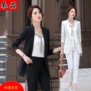 白色西装外套女气质显瘦职业套装秋冬韩版小个子长袖小西服