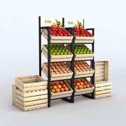 超市水果架多层实木，果蔬架红酒厨房陈列架，生鲜超市便利店展示货架