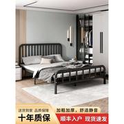 铁艺床现代简约双人床1.5加厚加固铁架床，钢架单人床出租儿童铁床