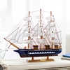 地中海帆船家居装饰品帆船摆件木质工艺品学生创意生日礼物