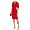 女正装连衣裙红色OL职业日常会议高腰气质女神铅笔裙大码可