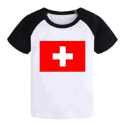 瑞士国旗纯棉4薄款5宝宝6衣服7男童8女童装 10岁短袖3半儿童2夏季
