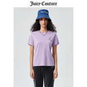 Juicy Couture橘滋T恤女2023夏季纯棉半袖上衣时尚短袖内搭薄