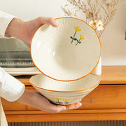 特别好看的斗笠碗家用高颜值8英寸螺丝粉面碗双耳汤碗大碗拉面碗