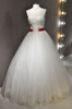 处理婚纱礼服抹胸齐地撞色白色立体花精致做工 特色 广州