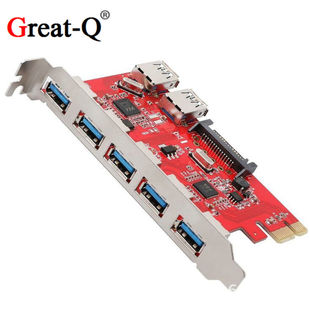 PCI-E3.0扩展卡电脑主板7口USB台式机PCIe高速传输HUB转接卡