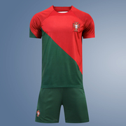 世界杯球衣葡萄牙国家队7号c罗儿童(罗儿童)足球，服套装男定制成人训练队服