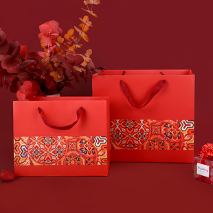 中国风手提袋送礼回礼创意，纸袋复古新年婚庆企业包装