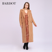 Bardot 冬季百搭宽松显瘦西装领驼色中长款大衣55684JB