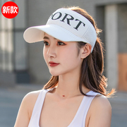 白色帽子女夏季遮阳帽空顶防晒跑步太阳帽防紫外线2024年薄款