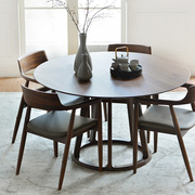 北欧白蜡木圆餐桌现代简约客厅大圆桌，家用实木吃饭桌小户型餐桌椅