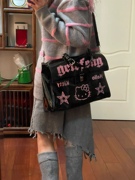 千禧可爱辣妹小猫包2023春夏小众设计印花粉色包包单肩斜挎包