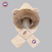 加拿大simonegoose大鹅可爱小熊帽子口罩围巾，一体护耳帽女冬