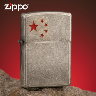 Zippo打火机正版古银五角星zipoo防风煤油男士送礼定制送战友