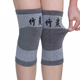 护膝保暖男女士老人关节防寒护腿，竹炭护膝盖运动透气无痕纤维冬季
