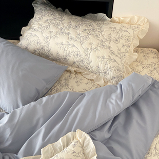 重工绗缝欧式风高档床盖款四件套，加厚夹棉韩式床单夏季单件可机洗