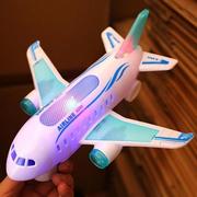 2024儿童电动万向飞机灯光音乐，a380航空客机，模型电动玩具夜市