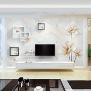 电视背景墙壁纸8D北欧风客厅壁画3D立体墙布卧室现代简约无缝墙纸