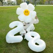 生日白色数字年龄气球派对，装饰场景女孩，3240寸拍照道具宝宝儿童