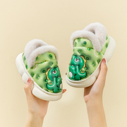 儿童保暖棉鞋包跟室内居家男童宝宝防滑EVA毛毛加绒外穿包跟拖鞋