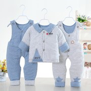 婴儿棉衣套装加厚冬季3-6月新生，衣服棉袄0-1岁男女宝宝冬装三