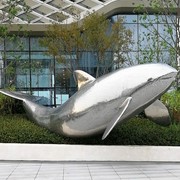 定制商业广场户外大型不锈钢，镂空发光海豚雕塑，户外灯光装置小品