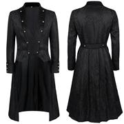 欧美中世纪蒸汽朋克复古长袍，提花大衣外套维多利亚时代制服中长款