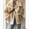 2023冬季麂皮绒羊羔毛外套(毛，外套)女小个子，短款加厚皮毛一体机车棉衣
