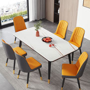 岩板餐桌轻奢家用小户型现代简约餐厅桌子北欧长方形意式桌椅组合