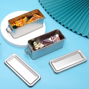 复古铁饭盒包装盒，甜品盒马口铁收纳盒长方形礼，野餐盒搭扣密封