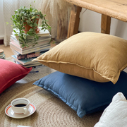 北欧纯色棉麻抱枕靠垫套客厅，沙发床上大靠枕，现代简约卧室抱枕套