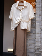 系列 夏季 优雅显瘦短袖吊带裙两件套套裙 两色