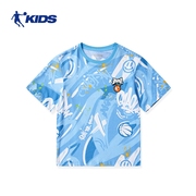 中国乔丹童装儿童短袖夏季男童速干T恤衫帅气上衣T8321157
