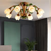 美式吸顶灯现代简约欧式复古客厅，灯法式田园，创意花朵卧室餐厅灯具