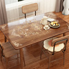 软玻璃桌垫蕾丝印花防水防油塑料，pvc透明餐桌垫水晶板茶几桌布