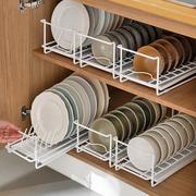 单层碗盘收纳放碗碟橱柜碗架小型柜内置物架厨房水槽架厨房沥水架