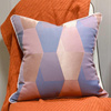 北欧简约沙发客厅蓝粉色床头抱枕套现代几何图案样板房酒店抱枕套
